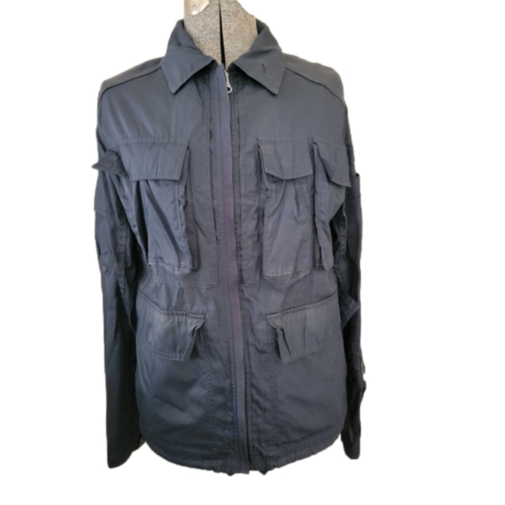 Gap Men's Navy Blue Cargo Raincoat Windbreaker-Size Small